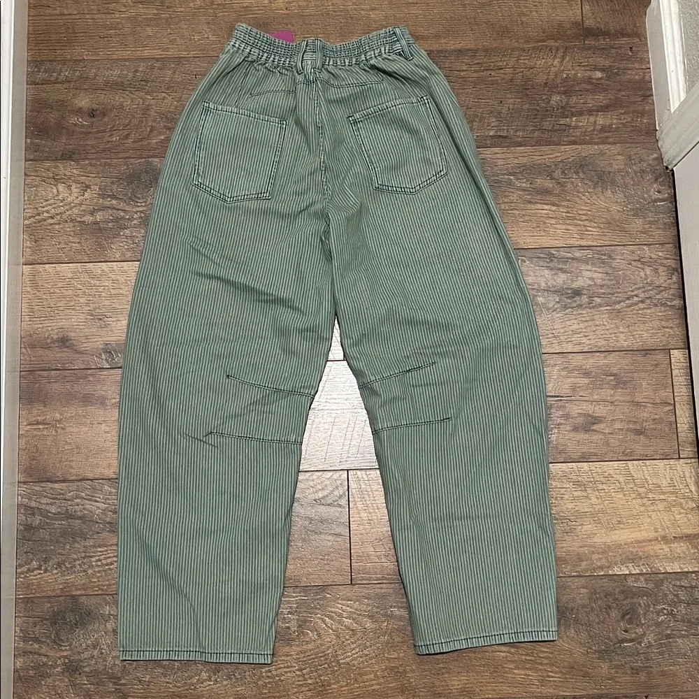 Striped blue High-Waist Relaxed Jeans. More Blue in person than the photo.